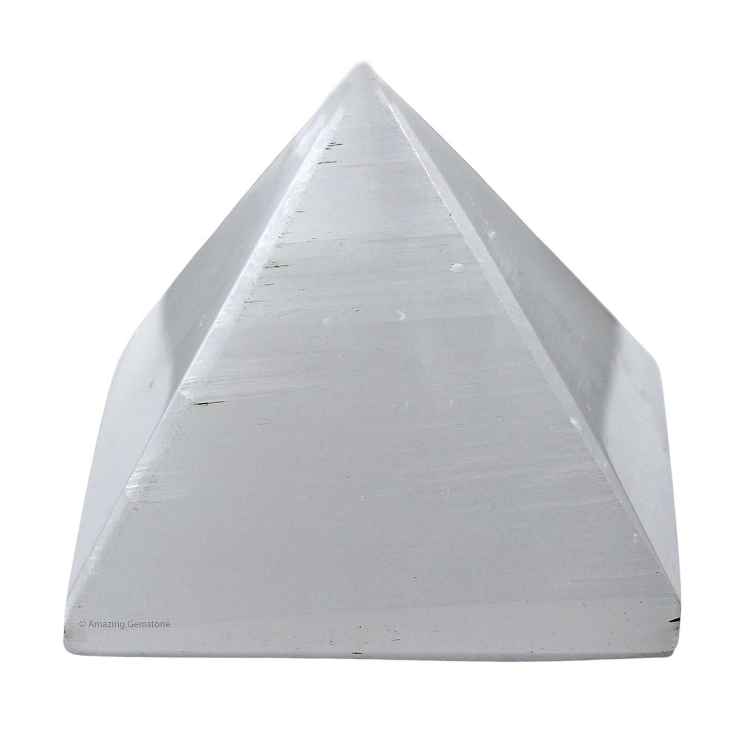 Amazing Gemstone Selenite Pyramid Crystal Healing Stones - 2" Great Pyramid Figurine of Natural Stone Pyramid for Meditation, Reiki, Chakra Balancing and Crystal Pyramids Grid