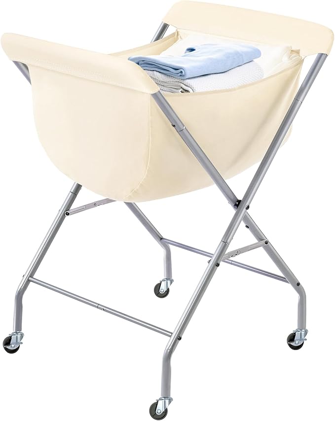 ELYKEN Laundry Cart with Wheels, 33”H Easy Rolling Laundry Hamper with