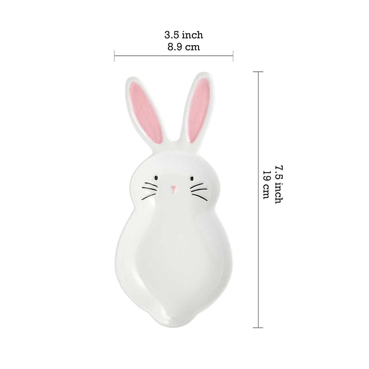 Bico Dreamy Rabbit Ceramic Hand Painted Easter Spoon Rest, Microwave and Dishwasher Safe