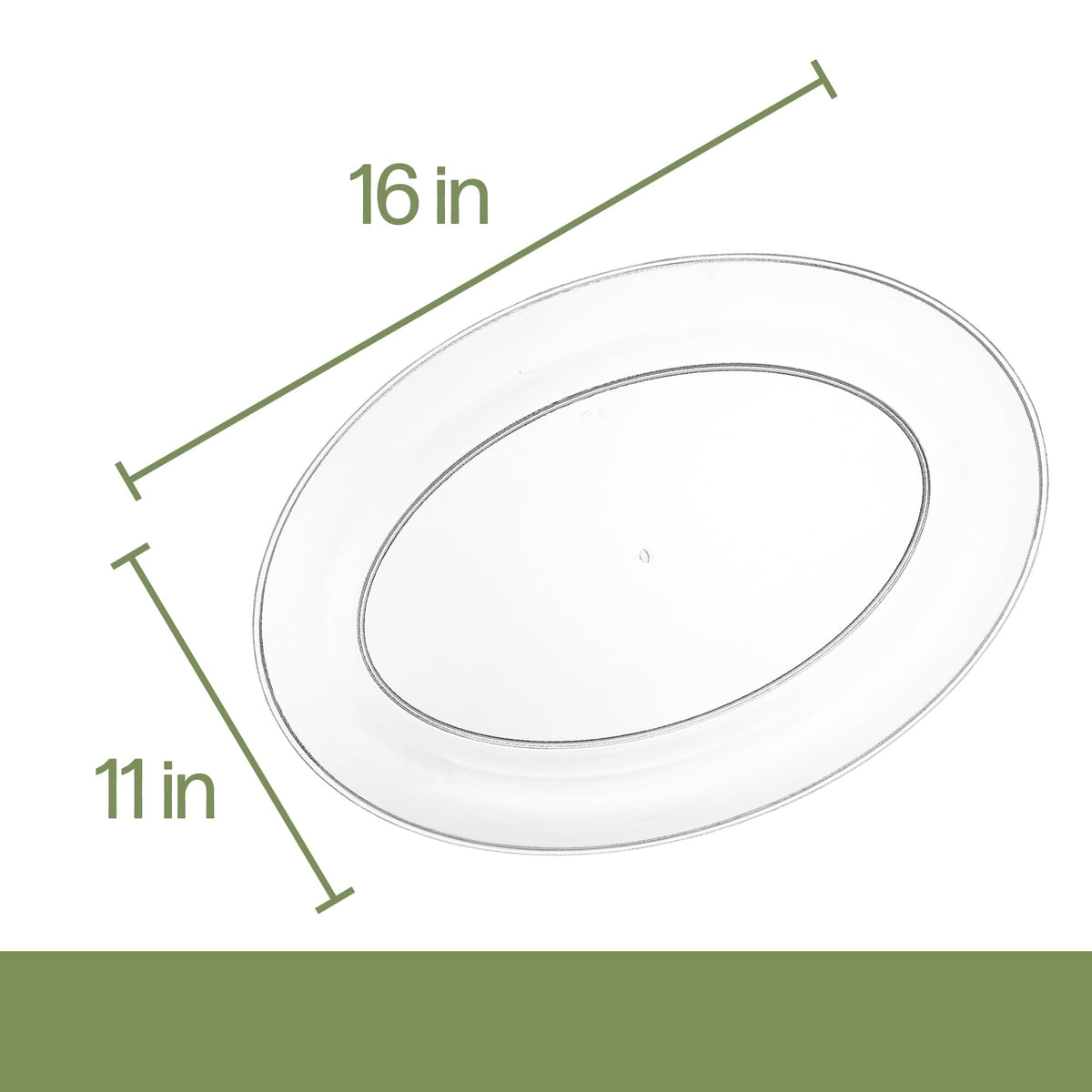 PLASTICPRO Plastic Oval Serving Trays - Serving Platters Oval 11 X 16 Disposable Party Dish Crystal Clear Pack of 8
