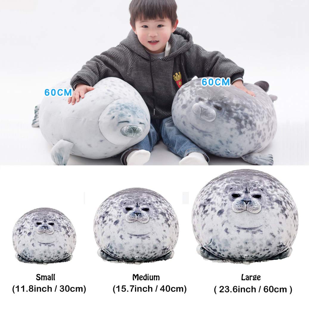 RUNYA Blob Seal Pillow Cute Chubby Seal Plush Toy Stuffed Animals