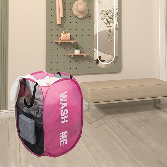 Larpur Pop Up Laundry Baskets, 2 Pack Mesh Laundry Hampers Collapsible Clothes