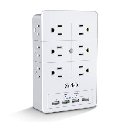 Power Strip 23 in 1, 20 Outlets Surge Protector Wall Mount with 2 USB+1 USB C Ports, Multi Plug Extension Cord 6ft Heavy Duty, Accessories for Gaming, Studio, Home, Office, Desk Organizers