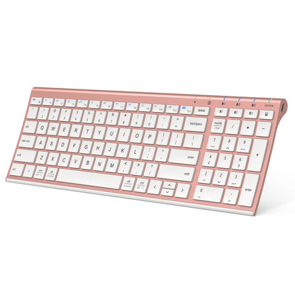 iClever BK10 Bluetooth Keyboard, Universal Bluetooth 5.1 Wireless Keyboard with Number Pad, Ergonomic Design, Multi-Device Compatibility, Stable Connection for Mac, iPad, iPhone, Android, Windows