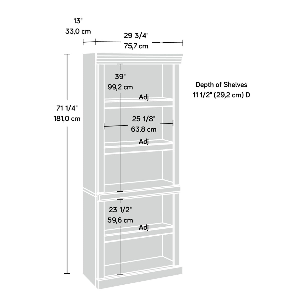 Sauder Heritage Hill Library/ Book shelf, Classic Cherry finish