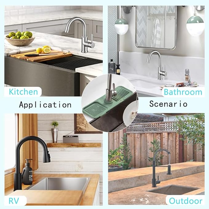 Kitchen sink faucet guard, 17.7”silicone sink splash guard, Faucet splash guard