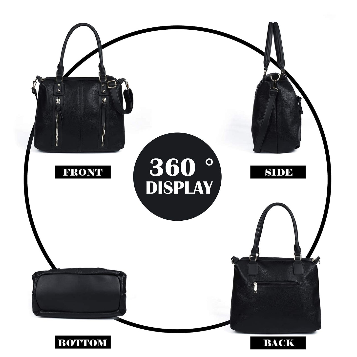 Gladdon Hobo Bags for Women Large Capacity Top Handle Bags with Multi Pocket Tote Shoulder Handbags Faux Leather Crossbody Bag for Work School Travel