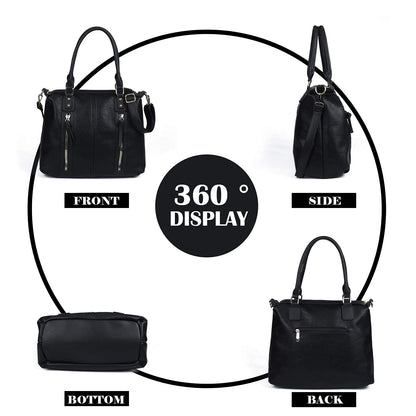 Gladdon Hobo Bags for Women Large Capacity Top Handle Bags with Multi Pocket Tote Shoulder Handbags Faux Leather Crossbody Bag for Work School Travel