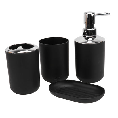 OUNONA Bathroom Wash Supplies Set Matte Black Household Washing Cup Kit with Toothbrush Holder and Mouthwash Cup and Portable Bathroom Accessories for Daily Use