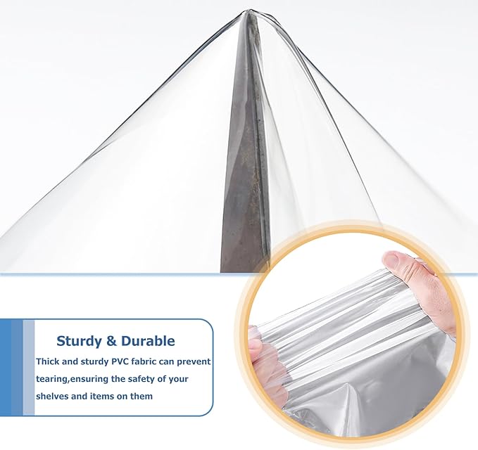 Waterproof Shelf Cover,Durable Dustproof Storage Wire Rack Covers,Outdoor Shelving Covers for Wire Shelves with Zipper 36''x18''x72'',Clear,Cover Only