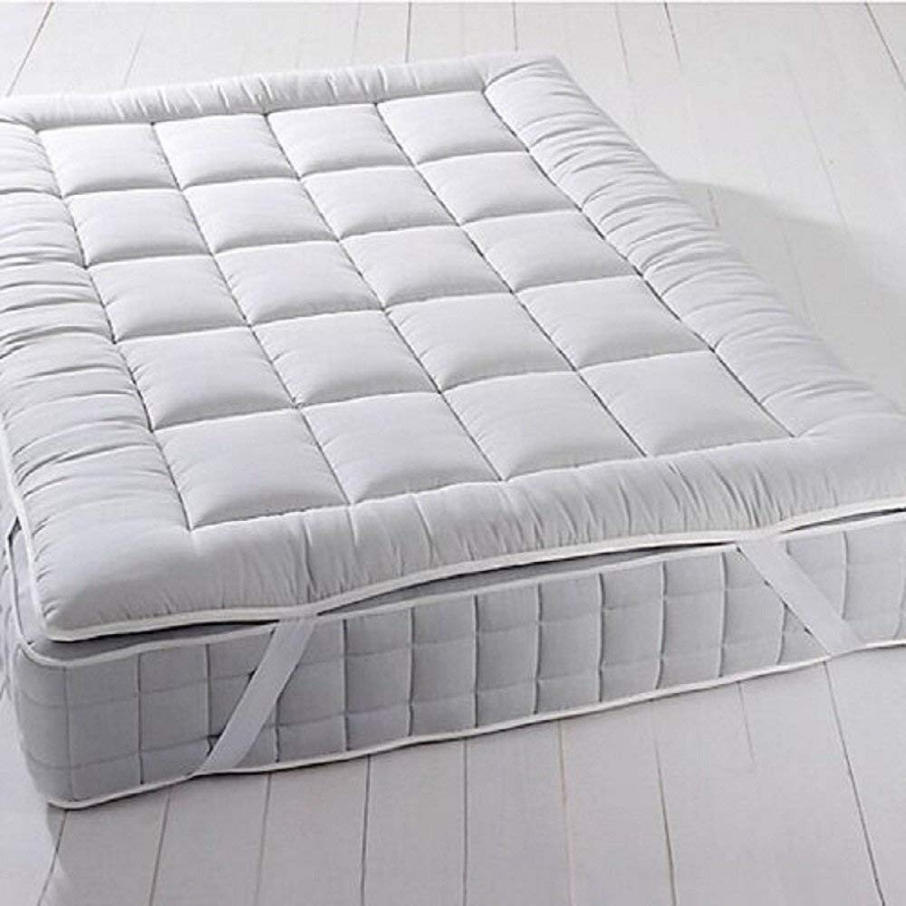 Royal Hotel Bedding Mattress Topper, Top-Split-King, 2 Inches Hypoallergenic Overfilled Down Alternative Anchor Bands Mattress Topper