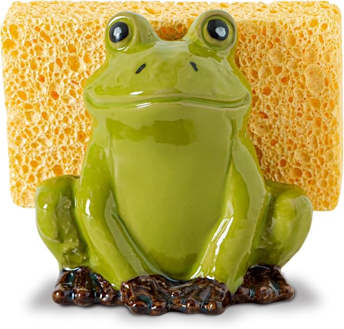Frog Sponge Holder for Kitchen Sink Cute Kitchen Sponge Holder Ceramic Kitchen