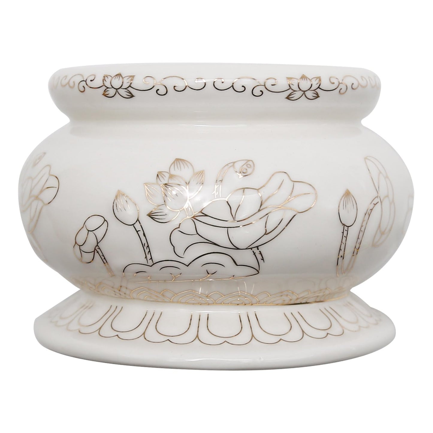 Zreneyfex 4 Inches White Ceramic Incense Small Burner Pot for for Meditation, Prayer & Yoga for Praying Buddha Tibetan Buddhist Altar Incense Censer