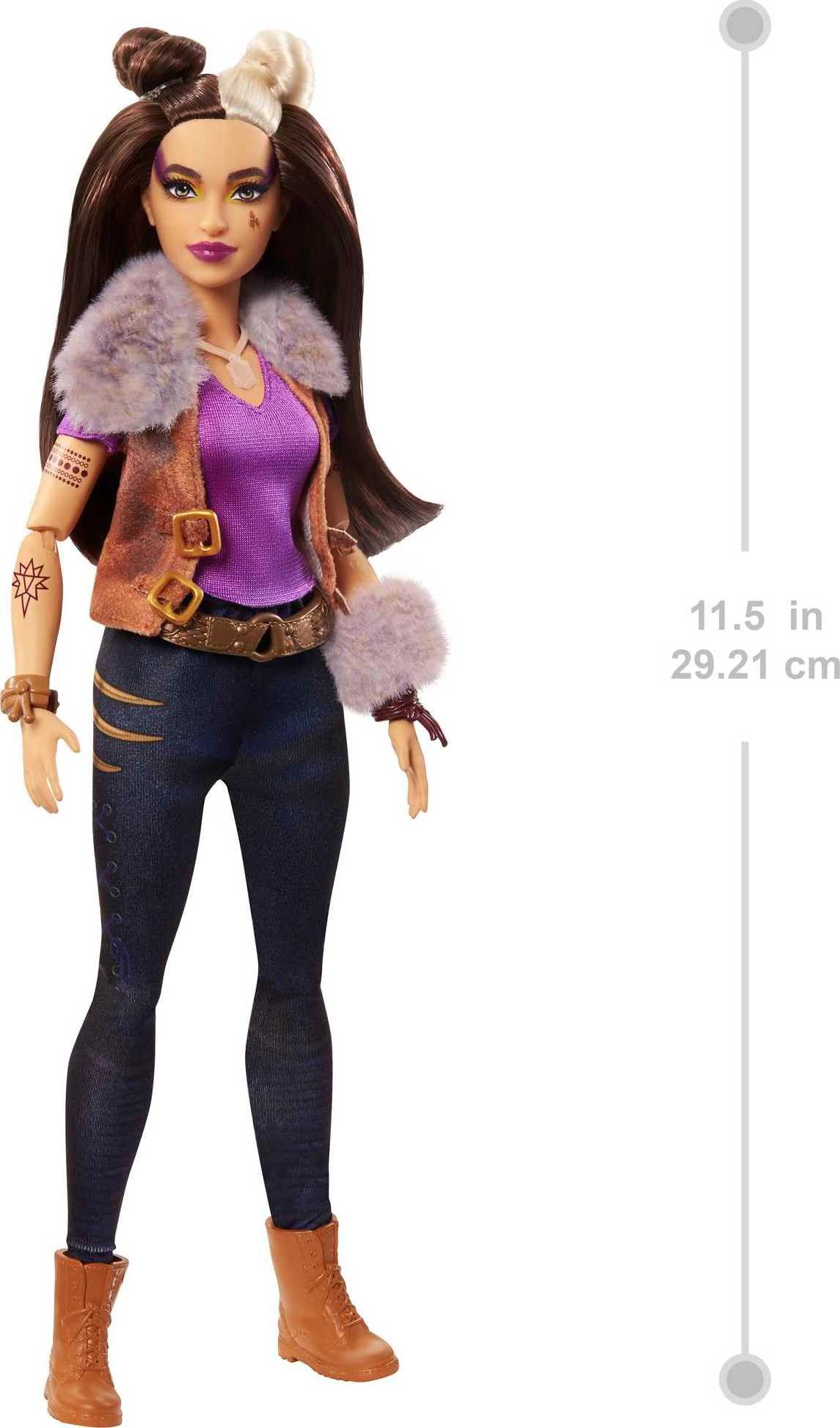 Mattel Disney Zombies 2 Toys, Wynter Barkowitz Werewolf Fashion Doll Wearing Rocker Outfit & Accessories, 11 Bendable “Joints”