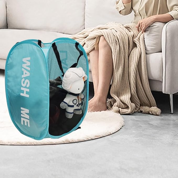 2Pack Collapsible Laundry Baskets Pop Up Laundry Hamper Mesh Storage Bins