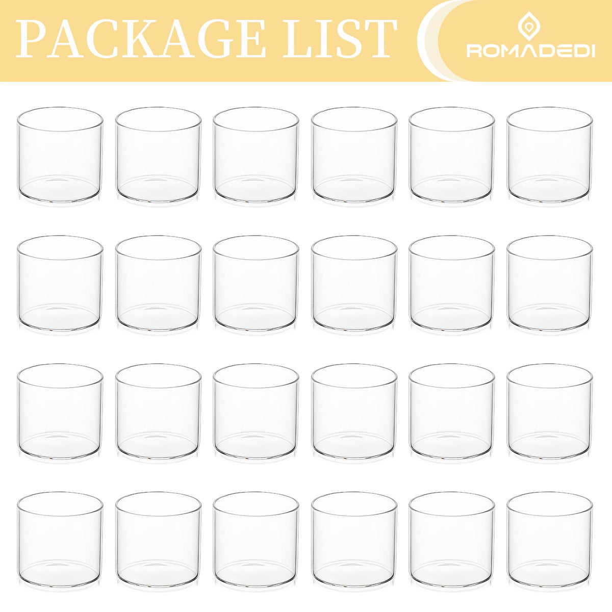 Votive Tea Light Holders Bulk - Clear Glass Tealight Candle Holder for Floating Candle as Candlelit Dinner Wedding Party Events Birthday Reception Centerpiece Accessories, Holiday Decor, 20pcs+Extra 4