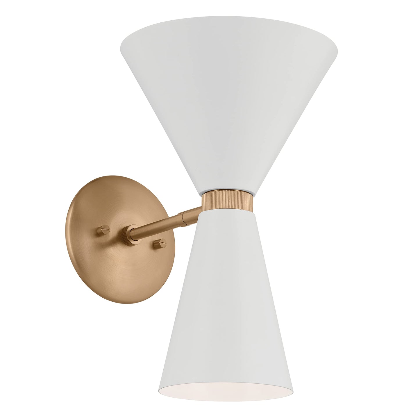 Kichler Phix 13.5 Inch 2 Light Wall Sconce in Champagne Bronze with White