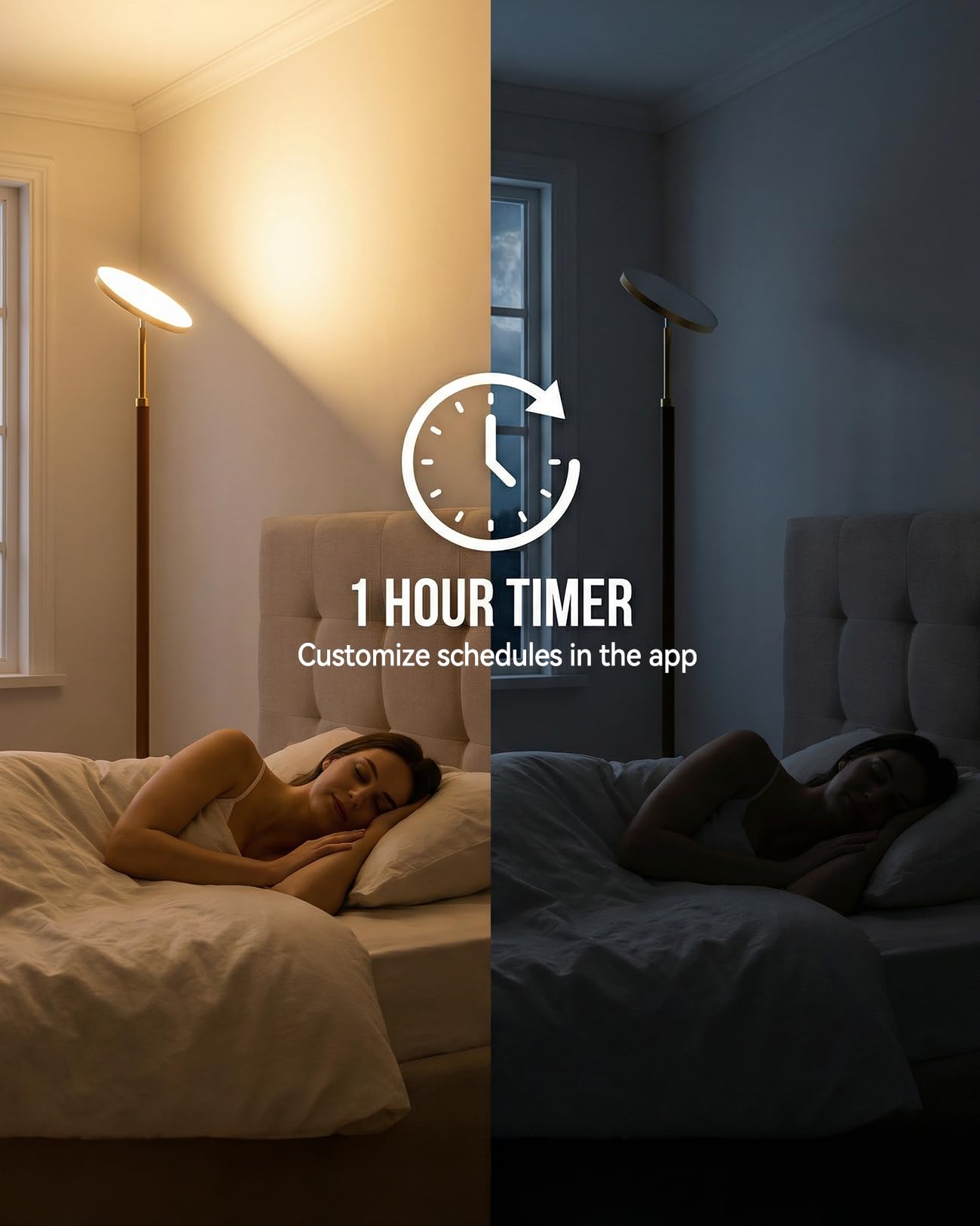JOOFO Wood Torchiere Floor Lamp, Super Bright Stepless Dimmable LED Uplight Standing Lamp with Remote Adjustable Color Temperature 3000K–6500K with Timer for Living Room Bedroom Office Reading