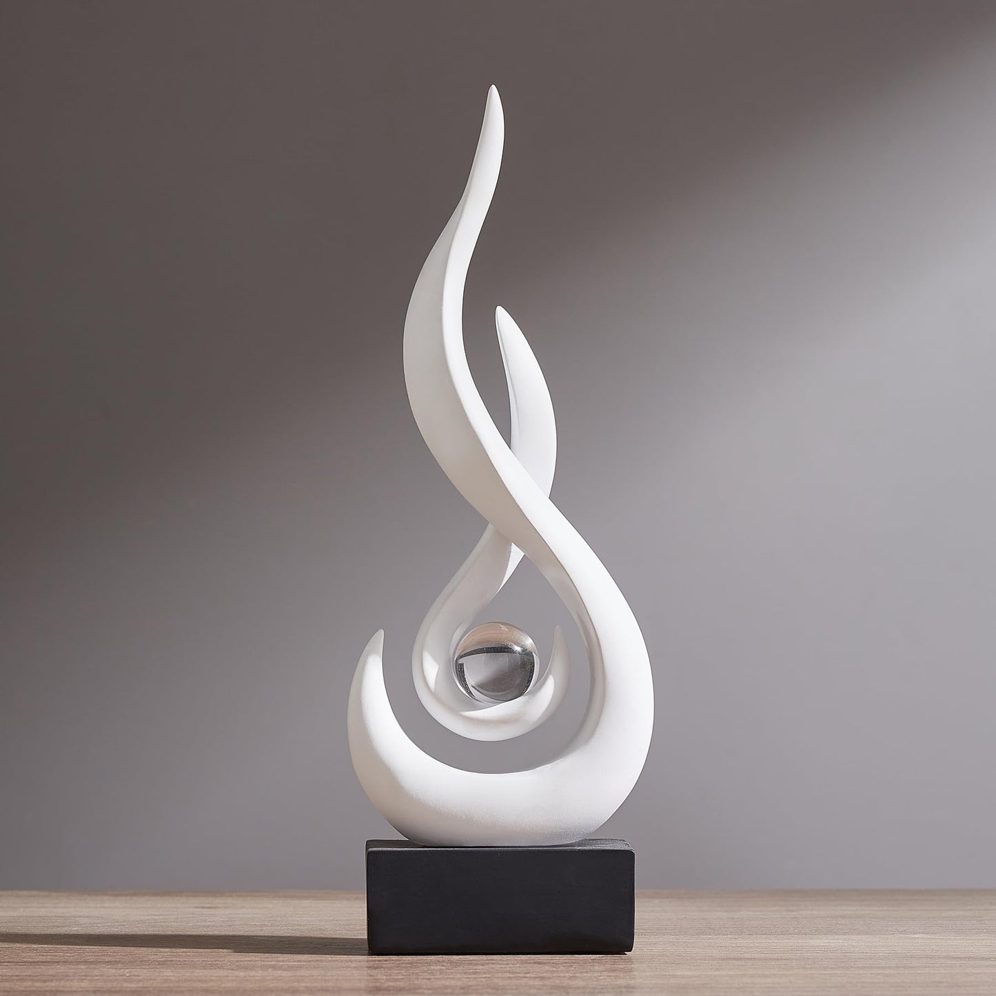 XGZY Flame Sculpture: Resin Flame Shaped Art Decoration, Decor for Home, Wine Rack, Office, Bookshelf (White)