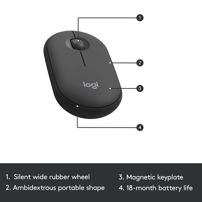 Logitech MK470 Slim Wireless Keyboard & Mouse Combo for Windows, 2.4GHz Unifying USB-Receiver, Low Profile, Whisper-Quiet, Long Battery Life, Optical Mouse, PC/Laptop, QWERTY UK Layout - Black