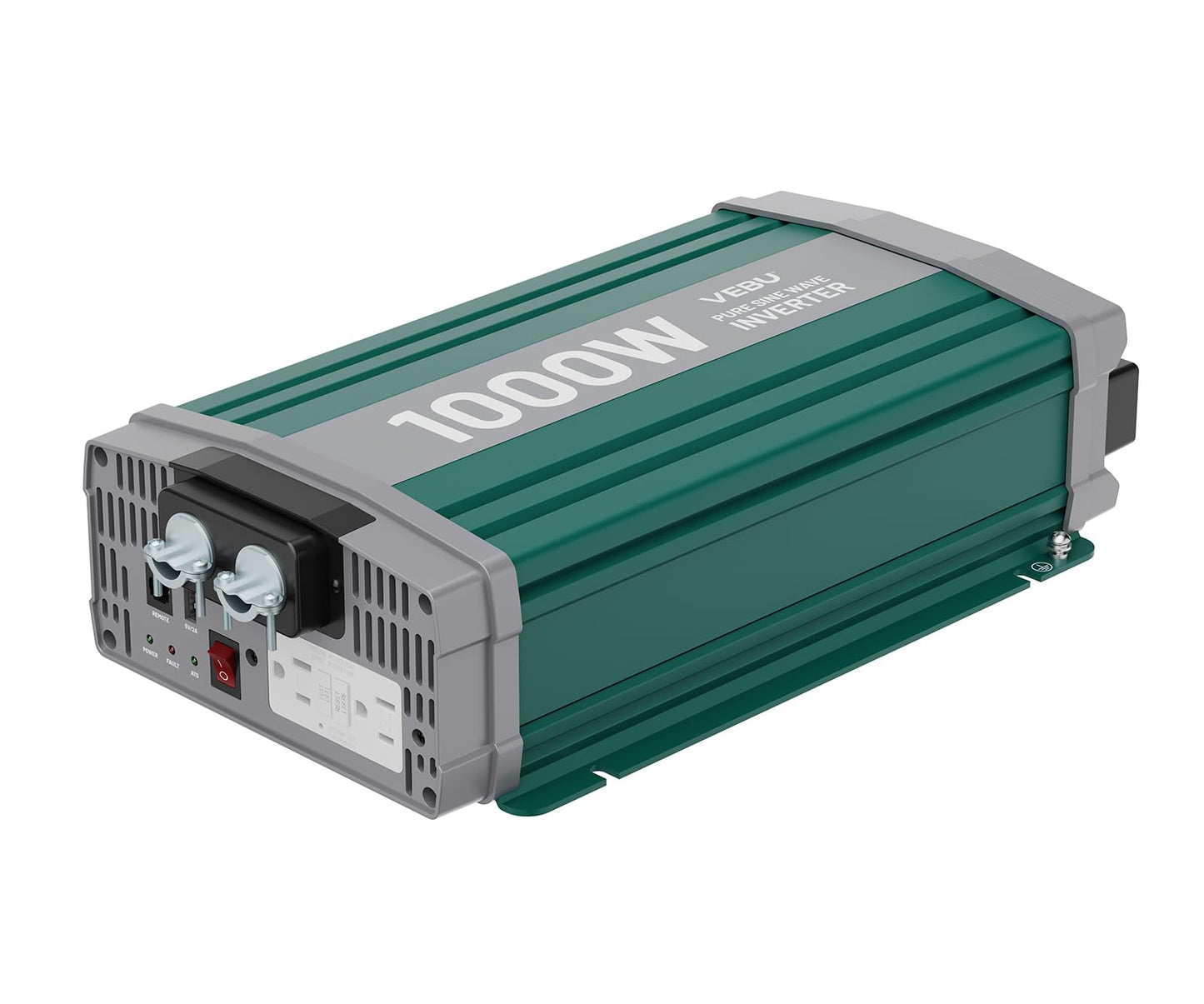 VEBU 1000W Pure Sine Wave Power Inverter with ATS Mode, 12V DC to AC 120V Converter for Off-Grid System, RV, Truck, Camping, Peak 2000W