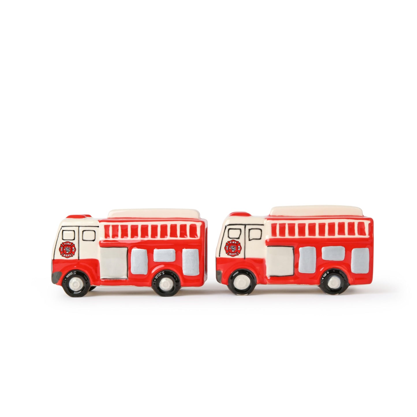 Novelty Ceramic Salt and Pepper Shaker - Firetruck