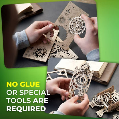 UGEARS Wooden Model Kits For Adults to Build - Old Clock Tower 3D Wooden Puzzles For Adults - Mechanical Engineering Gifts for Fathers Day - Medieval-Inspired 3D Puzzle Clock with Moving Part - 44 Pcs