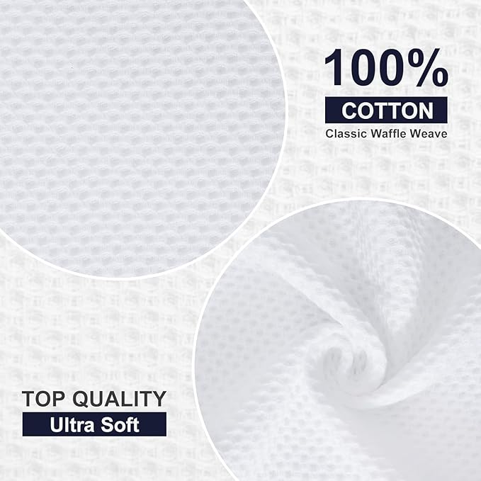 Homaxy Kitchen Towels and Dishcloths Set, 12 x 12 and 13 x 28 Inches, Super
