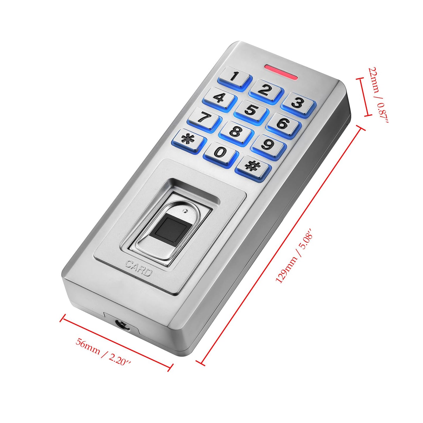 Door Access Control System Kit, IP68 Waterproof Keypad Door Access Device with 500KG/1200lbs Magnetic Lock, Fingerprint + Password + RFID 125KHz ID Card Reader, Metal Exit Button