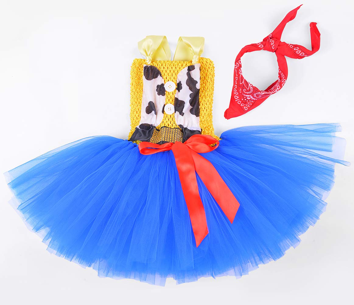 Tutu Dreams Cowgirl Costume for Girls 1-10Y with Bandana Cowboy Hat Easter Birthday Party Dress Up Clothing (Cowgirl, 1-2T)