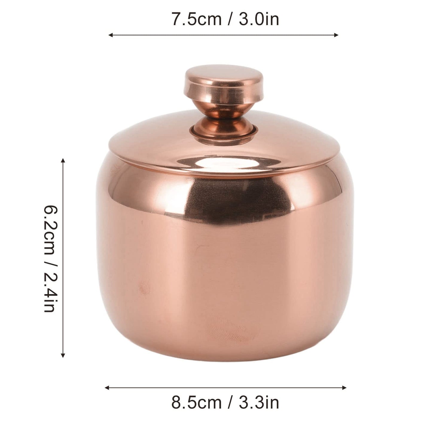 Locadence Stainless Steel Seasoning Box, Condiment Canisters Pots, Sugar Storage Bottle with Lid for Salt, Sugar, Sesame Seeds, Home Kitchen Restaurant (Rose Gold)