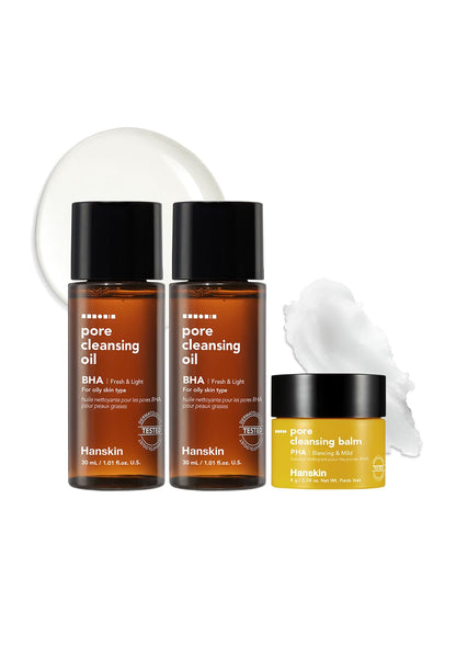 Hanskin BHA Pore Cleansing Oil, Gentle Blackhead Cleanser and Makeup Remover for Combination and Oily Skin, Korean Skincare [BHA/10.14 oz]