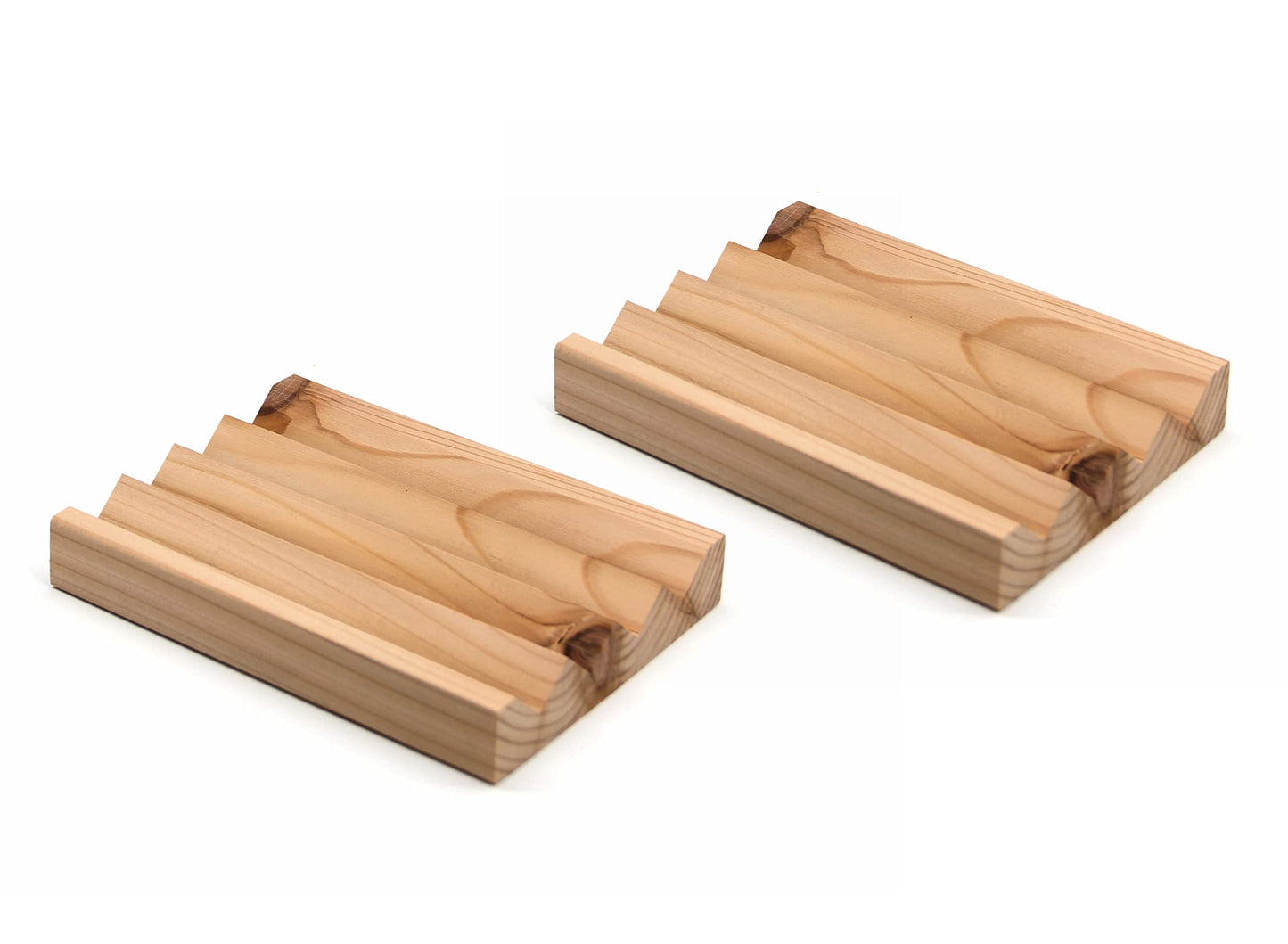 (2 Pack Cedar Large) Cedar Soap Dish - Handcrafted 100% Cedar Wood soap Dish - Soap Saver Dish - soap Dish - Soap Saver, Tray and Holder for Shower, Bathroom and Kitchen - Made in Canada