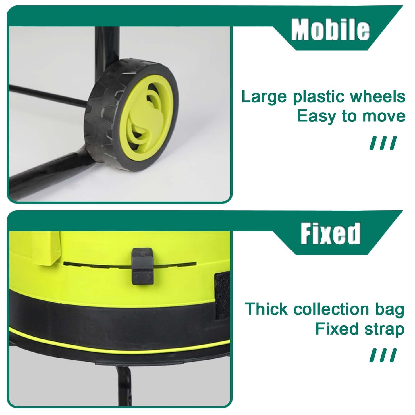 AGFKXO Electric Leaf Mulcher Cordless, Leaf Shredder 8000 RPM, 17:1 Leaf Shredder Rate, Adjustable Leaf Shredder Size Leaves Collector,no Power Cord