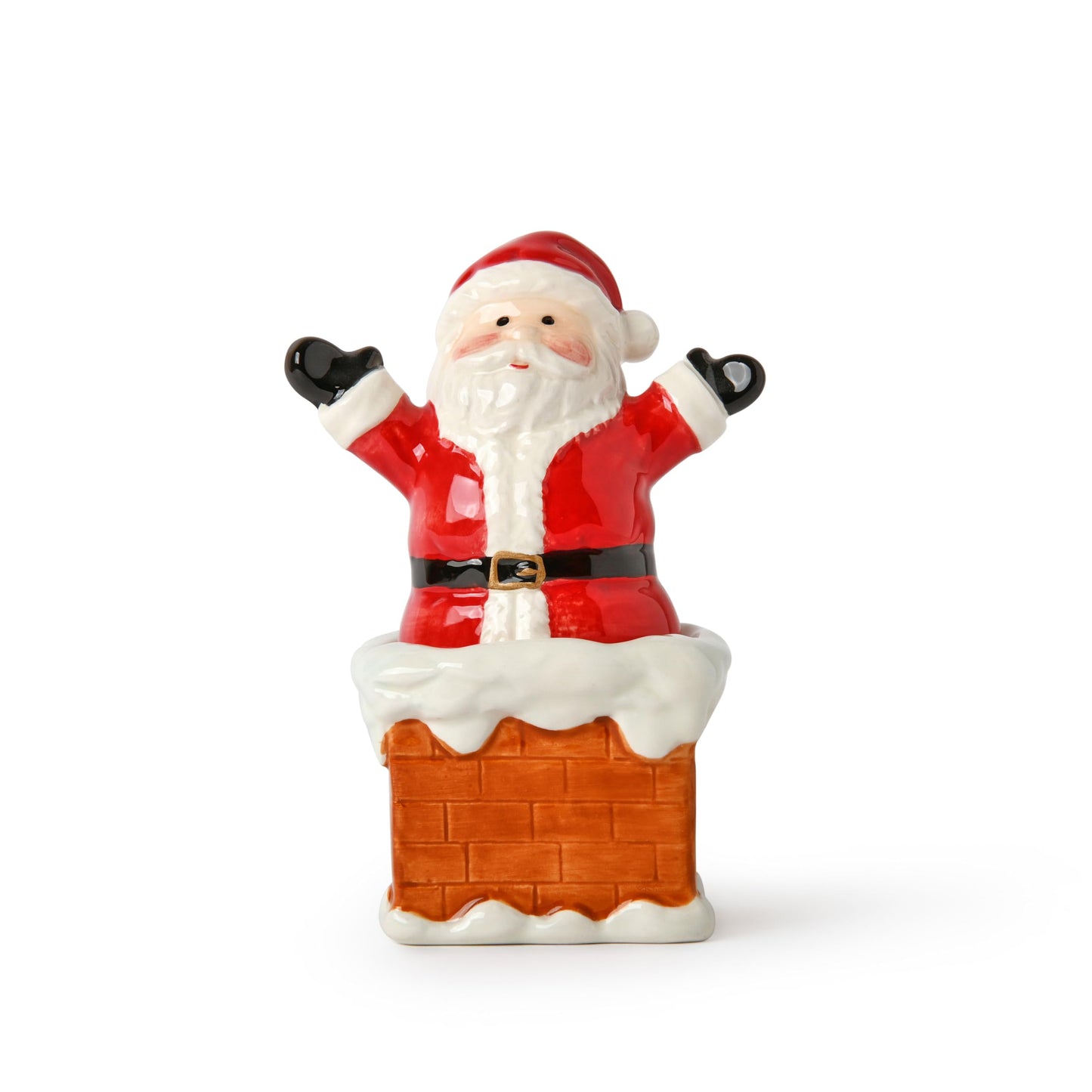 Christmas Holiday Salt and Pepper Shaker Set - Santa and Chimney