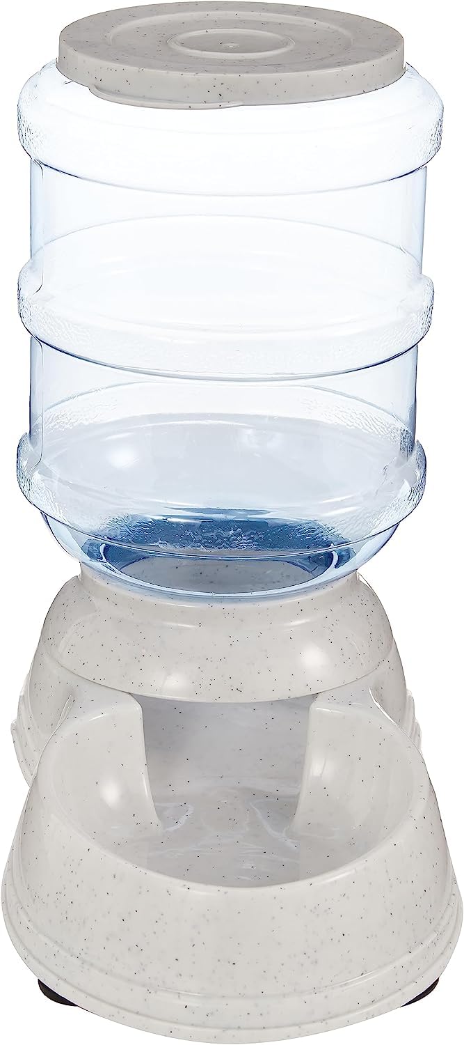 Amazon Basics Dog and Cat Food Feeder, Small, Grey