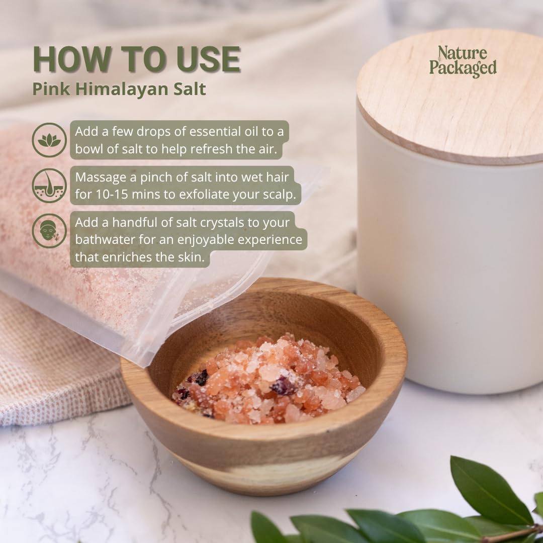Nature Packaged Pink Himalayan Salt (16oz) - Direct from The Himalayan Mountains - Pure Coarse Grain Organic Salt for Body Scrubs, Adding to Baths, and Foot Soaking 1 Pack