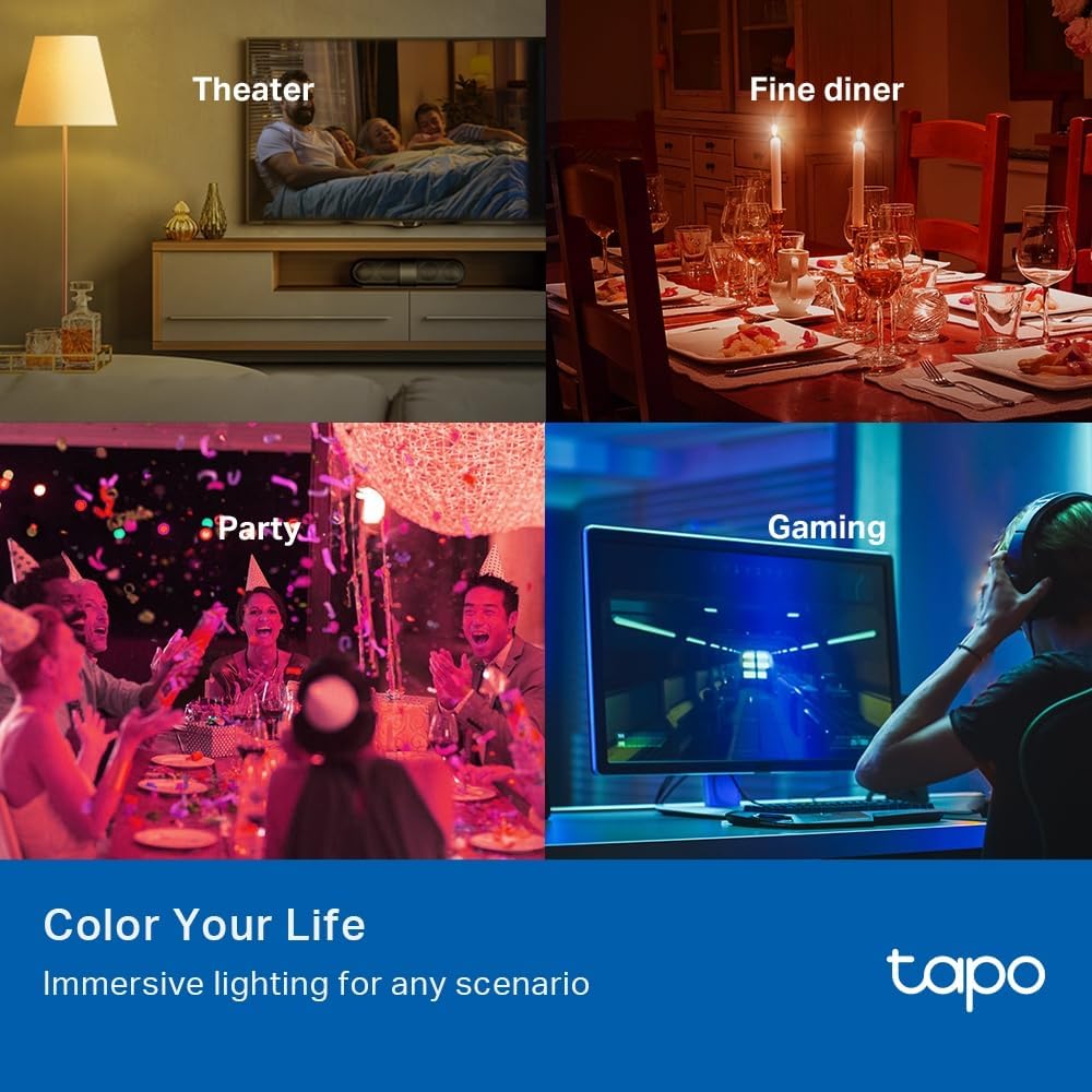 Tapo L530B Smart Bulb, B22 Multicolor Alex Light Bulb, 8.7W (60W), Dimmable, Schedule & Timer, Away Mode, Energy Saving, Voice Control Alexa & Google, App Remote Control