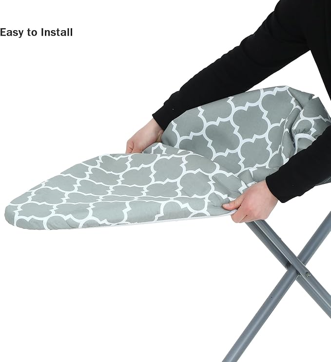 Ironing Board Cover and Pad Standard Size 15" x 54", 3 Pairs of Hook and Loop