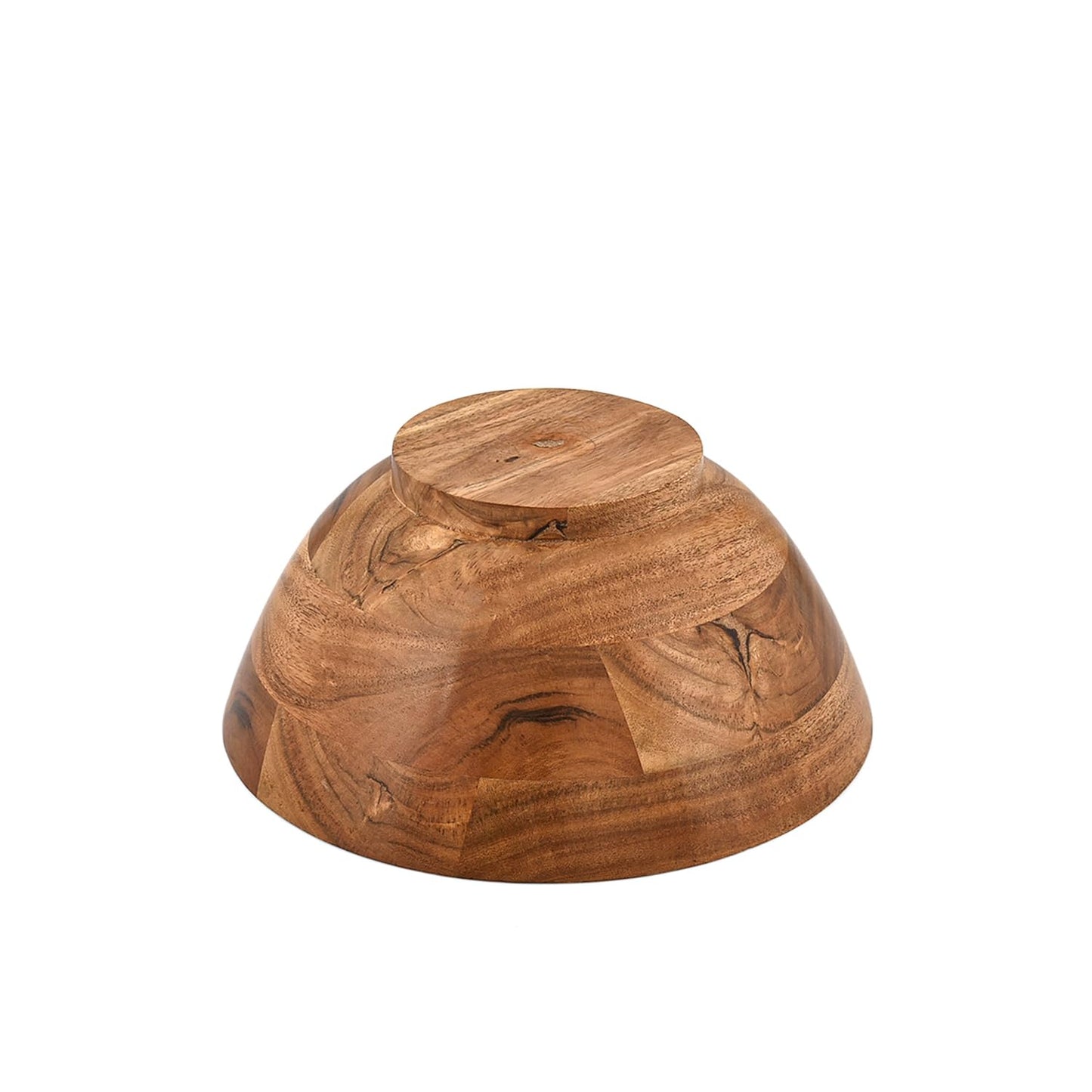 Mahasu Acacia Wood Round Shaped Serving Bowl For Fruit,Dessert Platter Centerpiece Dining Living Room Home Kitchen Décor (9" x 9" x 4")