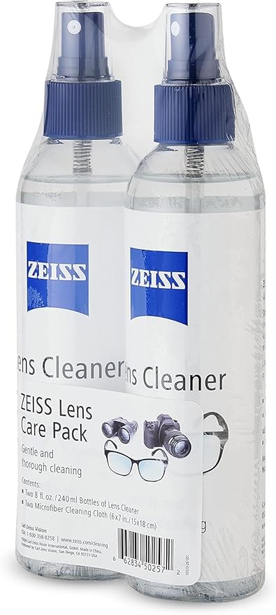 ZEISS Lens Care Pack – 2x 8oz Streak-Free Lens Spray and Microfiber Cloths