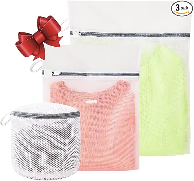 3Pcs Mesh Laundry Bags for Washing Delicates,