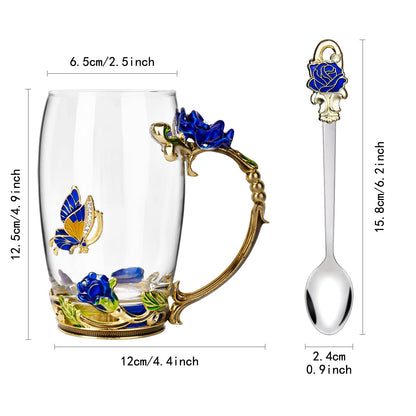 OEAGO Gifts for Mom Women Valentines Day Gifts for Her Glass Coffee Enamels Mug Best Birthday Valentine's for Girlfriend Wife Mothers Day from Daughter Son Tea Cup Stocking Stuffers Christmas