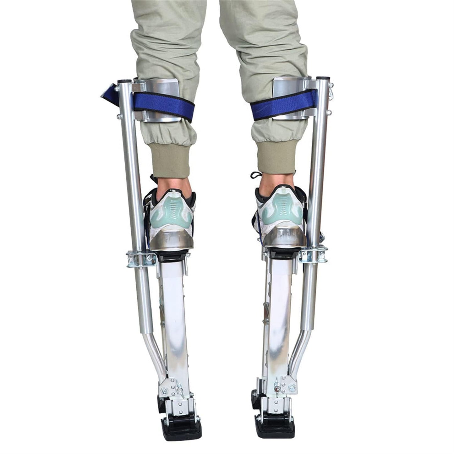 findmall 15-23 Inch Drywall Stilts Grade Adjustable Auminum Tool Stilt for Painting or Cleaning - Silver