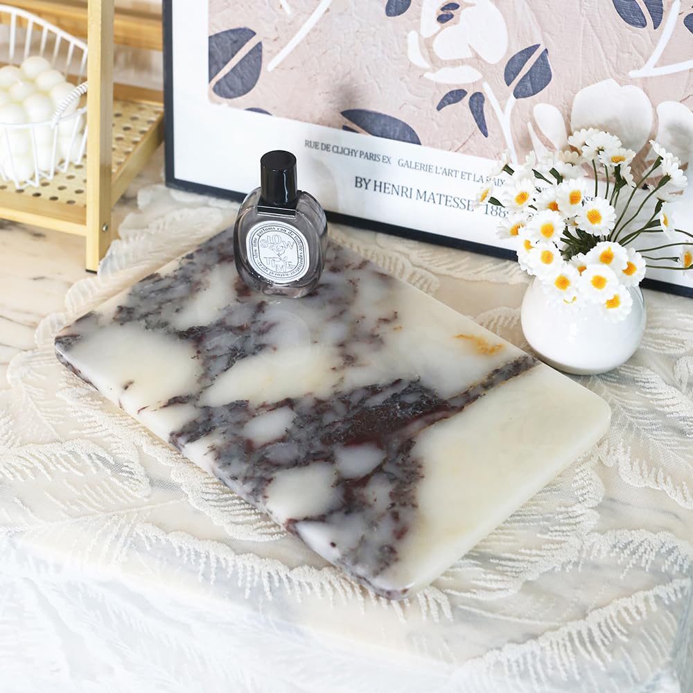 Premium Natural Marble Pastry Serving Boards, Non-Slip, Pastry & Cheese Board, Charcuterie Serving Tray, Chocolate Slab, Durable Kitchen Tool & Elegant Gift