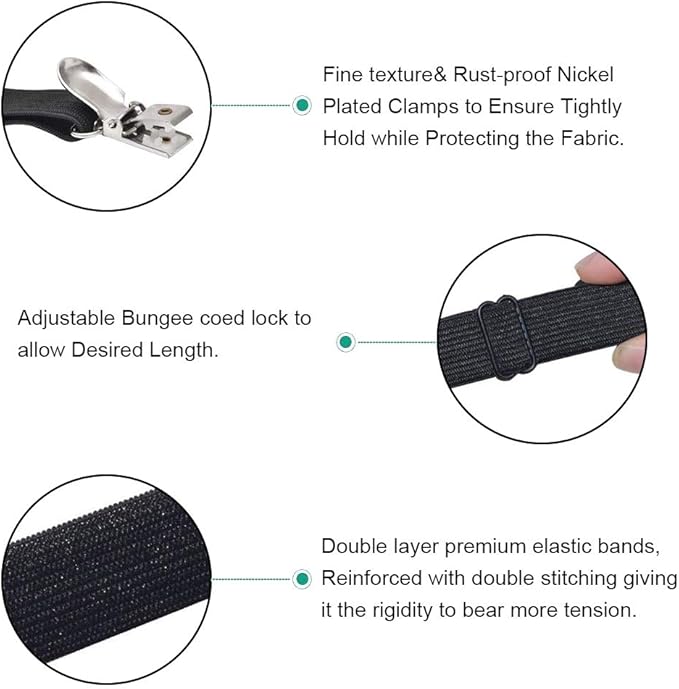 4Pcs Adjustable Crisscross Fitted Sheet Band Straps Grippers Suspenders