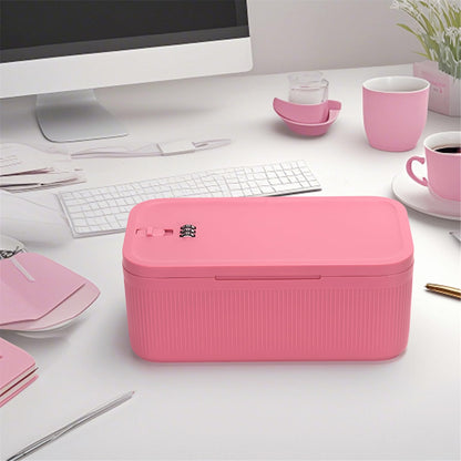 Small Lock Box for Medicine Safe, Lockable Storage Box with Combination Code, Ideal for Food & Fridge Items, First Aid Kit Organizer, Phone Jail, Perfect for Home, Office, Dorm, Travel, Gift (Pink)