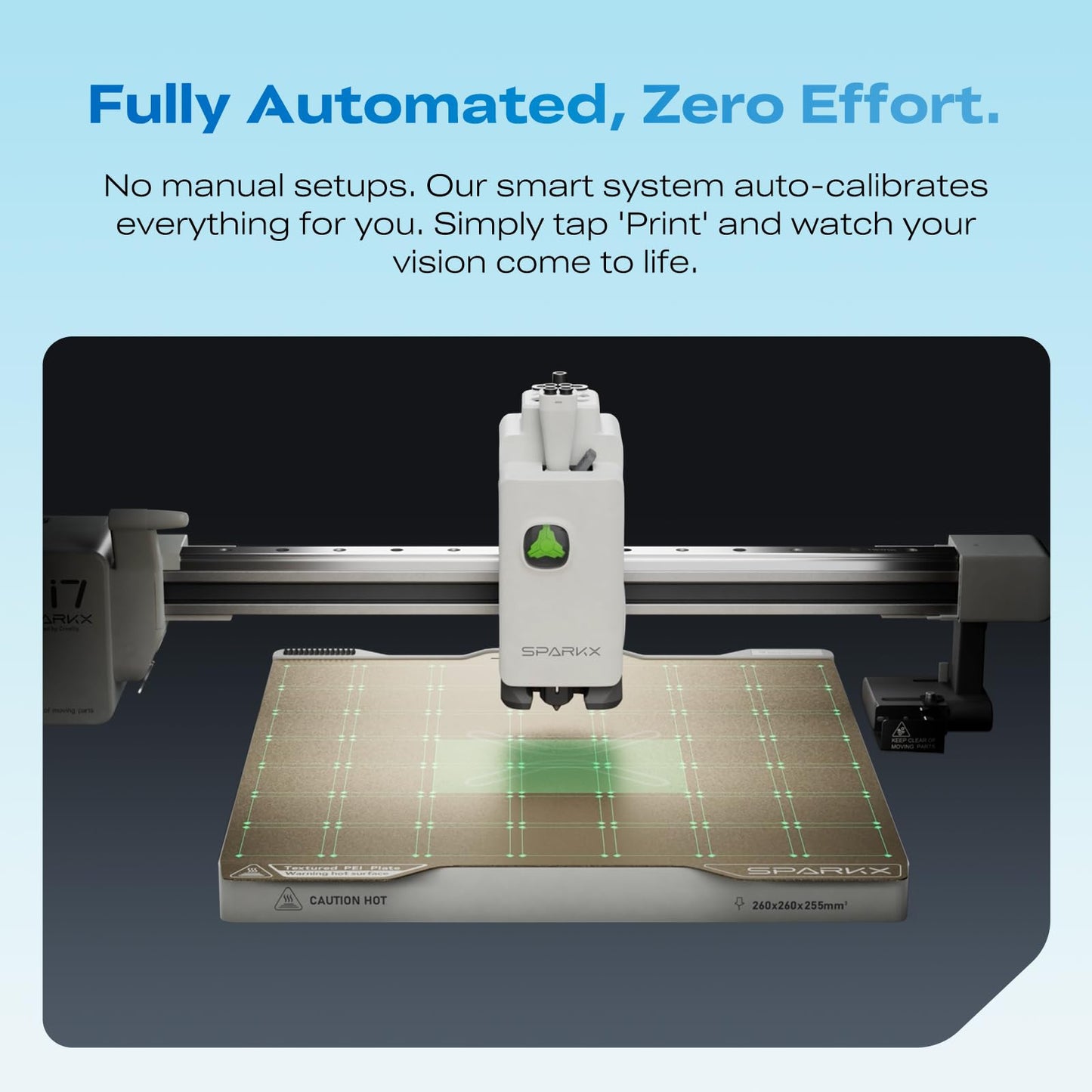 Creality SPARKX i7 3D Printer with AI Camera Monitoring, Auto Leveling, Quiet High-Speed Desktop Printing, Easy Setup, Direct Drive Extruder, WiFi Connectivity, 260×260×255mm Build Volume