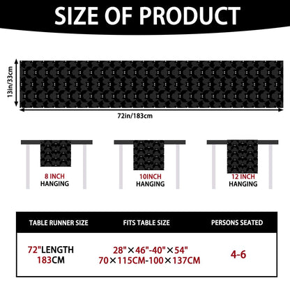 Heirloom Haven Black Bats Halloween Table Runner 13x72 Inch,Soft Plush Faux Fur Jacquard Seasonal Holiday Kitchen Dining Tabletop Runners for Home Indoor Decoration