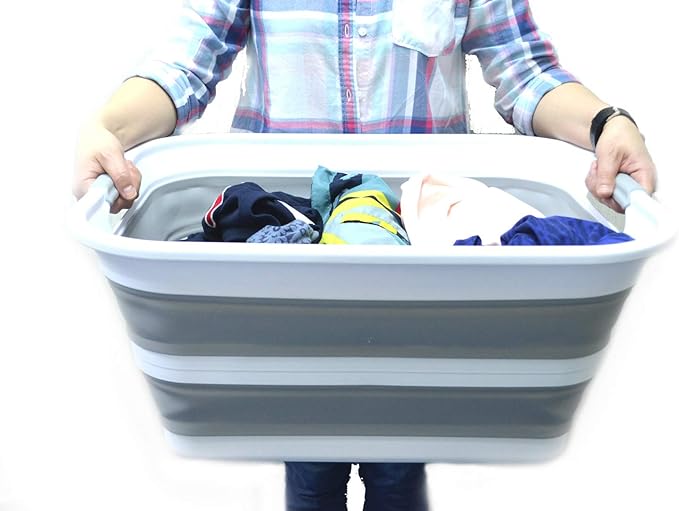 SAMMART 42L Collapsible Plastic Laundry Basket
